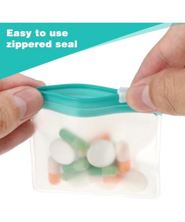 24Pcs Zippered Pill Pouch Bags - Reusable Medicine Organizer for Travel | Slide Lock Self-Sealing Bags for Pills & Vitamins (Green 2.95x2.95 inch - Buy Online on GoSupps.com