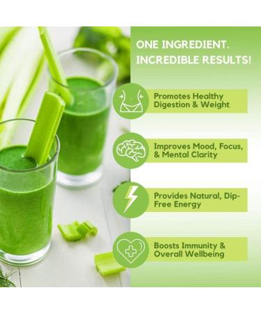 Organic Celery Juice Powder - Gut Health Support, Detox Cleanse, Energy Boost - 40 Servings - Buy Online on GoSupps.com