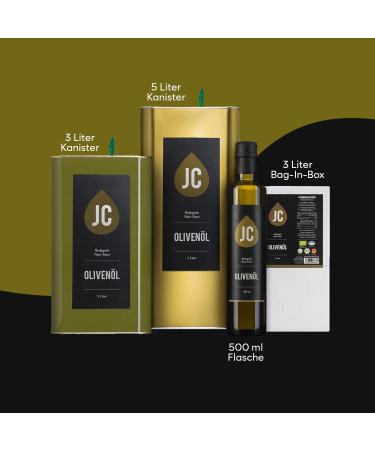 Buy JC Greek Extra Virgin Olive Oil - ORGANIC Kalamata PDO - Premium Quality - 3 x 500ml - Fast International Shipping - Buy Online on GoSupps.com