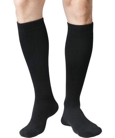 MD 6 Pairs Compression Socks 8-15mmHg for Women & Men Knee High Cushion Socks 9-11 Black (6 Pairs) - Buy Online on GoSupps.com