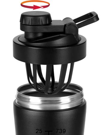 Rocky & Chao 900 ml Stainless Steel Protein Shaker | Black Sports Bottle for Protein Diet & Fitness Shakes - Buy Online on GoSupps.com