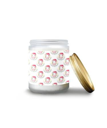 Lavender Candles for Home Scented Aromatherapy Jar Candles 7 oz Long Lasting Candles Scented Candles Gift Set for Women Perfect for Birthday Gifts Cartoon Bull in Santa Hat