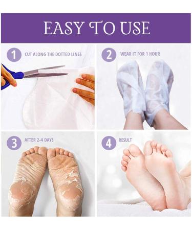 Foot Peel Mask 2-Pack - Exfoliates Calluses & Cracked Heels - Lavender Scent - Softens Dry Skin - Men and Women - Buy Online on GoSupps.com