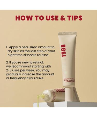 1988EyeCream Antiaging eye cream with 4 retinal liposome antiwrinkle eye cream against wrinkles and circles around the eyes smoothing bags and dark circles around the eyes - Buy Online on GoSupps.com