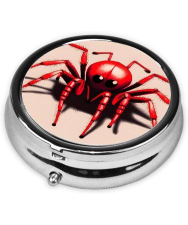 Buy Cute Little Red Spider Round Pill Box - 3 Compartment Travel Organizer for Pills | Portable Travel Pill Box - Buy Online on GoSupps.com