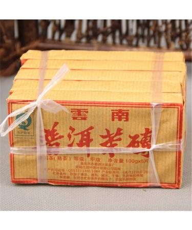 HELLOYOUNG 100g*5 Briques de th noir Pu Erh cuit vieilli chinois fabriqu es partir de feuilles de vieux arbres aliments verts biologiques sans additifs - Buy Online on GoSupps.com