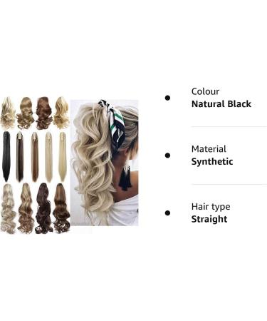 Long Claw Ponytail Hair Extension - 21 Inch Straight Natural Black - Clip-in Synthetic Hairpiece - Buy Online on GoSupps.com