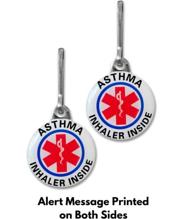 Asthma Inhaler Alert Tags - Double Sided Medical Tags Set for Safety | International Shipping - Buy Online on GoSupps.com