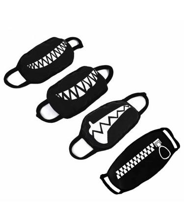 GOOTRADES Set of 4 Teeth Pattern Unisex Cotton Blend Anti Dust Face Mouth Mask
