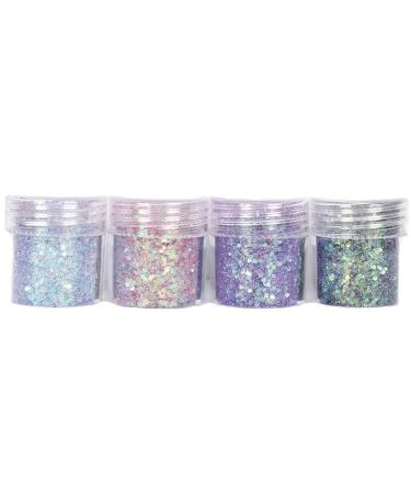 Muxitrade Glitter Sequin Chunky Glitter for Face Nails Eyes Lips & Hair | 4pcs Makeup Glitter for Festivals Masquerades Halloween & Christmas Parties - Buy Online on GoSupps.com