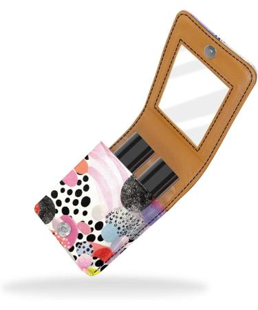 Travel Lipstick Organizer Case | Portable Makeup Bag with Mirror | Colorful Polka Dot Design | Shop Now - Buy Online on GoSupps.com