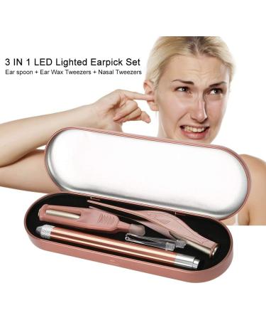 3-in-1 LED Earwax Removal Kit | Earpick, Ear Spoon, Ear Cleaner Set with Carry Box | Ear Care Tool for Earwax Nasal Removal - Buy Online on GoSupps.com