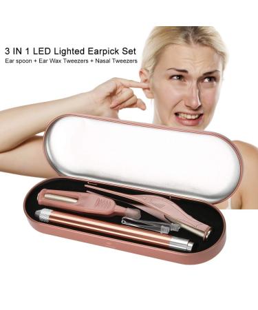 3pcs LED Ear Spoon & Tweezers Set for Ear Wax Removal - Lighted Earwax Digger and Tweezer Kit - Buy Online on GoSupps.com