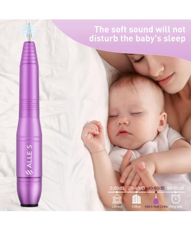 All's Electric Nail Cutter - 20 000 RPM Professional Nail Drill for Gel Nails | Portable Manicure & Pedicure Kit with Grinding Tapes & Brush - Purple Violet - Buy Online on GoSupps.com