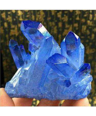Stone Blue Titanium Rainbow Aura Lemurian Quartz Cluster Crystal Point Balance Gemstone Decoration Crystal Cluster (Size : 60-70g) - Buy Online on GoSupps.com