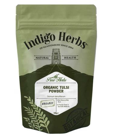 Indigo Herbs Organic Tulsi Powder 100g | Holy Basil Supplement - Buy Online on GoSupps.com