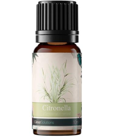 Calmer Solutions | Citronella Essential Oil - 10ml | Headache Colds Insect Repellent | Pure 100% UK Naturally Sourced | Professional or Home use | Diffusers Humidifiers Candles & More Citronella 10ml