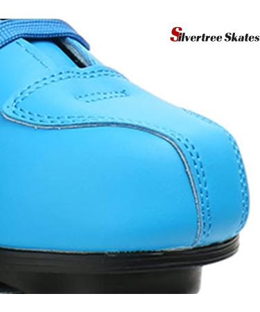 Silvertree Women's PU Leather High-top Roller Skates - Blue Flash Wheel, Size Women's 9 / Men's 7.5 with Carry Bag - Buy Online on GoSupps.com