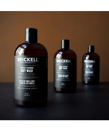 Brickell Men's Invigorating Body Wash - Natural & Organic Shower Gel with Aloe & Jojoba - Sulfate-Free, Tropical Teakwood Scent - 16oz - Buy Online on GoSupps.com