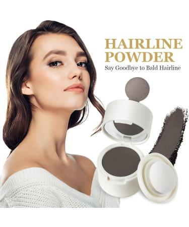 Windproof & Sweatproof Hairline Powder - Dark Brown Hair Root Concealer with Mirror and Puff - Buy Online on GoSupps.com