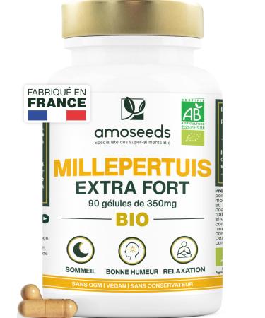 St. John's Wort Organic | Hypericin Concentrate | Low Morale Good Mood Anti-stress Sleep | 90 Vegan Capsules of 350mg | Top Quality