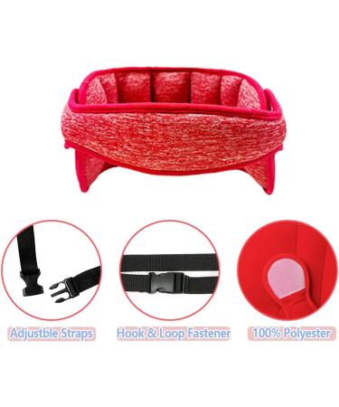 KAKIBLIN Adjustable Toddler Car Seat Head Support Band - Red | Safety Carseat Straps Cover for Neck Relief - Buy Online on GoSupps.com