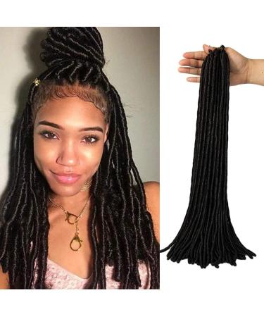 20inch Faux Locs Braiding Hair Crochet Braids Hair Extensions 20 Strands Twist Braid Synthetic Hairpiece (Ombre Black) - Buy Online on GoSupps.com