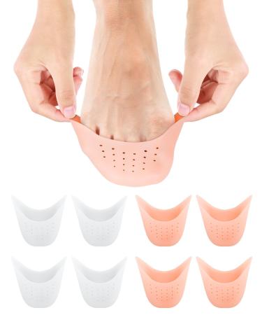 BLATOWN 8pc Silicone Toe Protectors Toe Covers for Women Men Shoe Filling Gel Toe Pads Toe Cap Tip Cushions with Breathable Hole for Pain Relief Fit for High Heel Ballet Point Shoes (White+Beige) - Buy Online on GoSupps.com