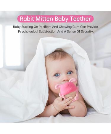Xiaoxin Baby Bite Toys - Silicone Bite Gloves & Pacifiers for Toddlers 3+ Months | Safe Removable Pink Teething Ring - Buy Online on GoSupps.com