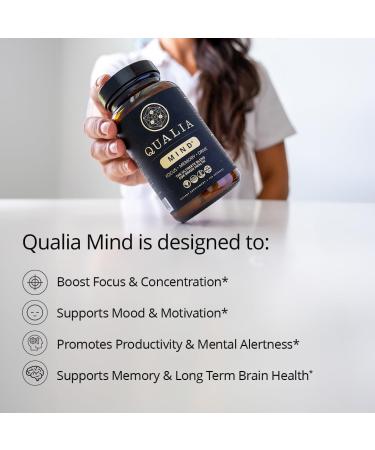 QUALIA MIND | The Ultimate Blend For Brain Health* | Doctor-Formulated Nootropic To Fuel Focus & Concentration* | Supports Long Term Brain Health| Maintain Drive & Productivity | 2 Month Supply - Buy Online on GoSupps.com