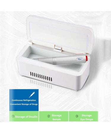 Mini Fridge Portable Insulin Cooler Medicine Refrigerated Box Intelligent Charging Insulin Fridge LCD Display Mini in White 21x9x9cm(8x4x4inch) - Buy Online on GoSupps.com