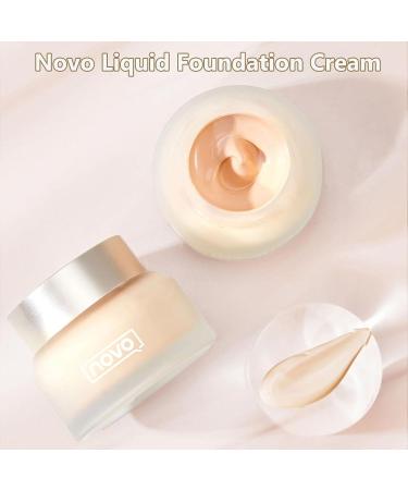 Novo Liquid Foundation Cream Novo Long Waterproof Lasting Concealer Moisturizing Liquid Foundation Novo Full Coverage Cream Soft Smooth Makeup Base Face Corrector Cream (Lvory Color+Natural Color) - Buy Online on GoSupps.com