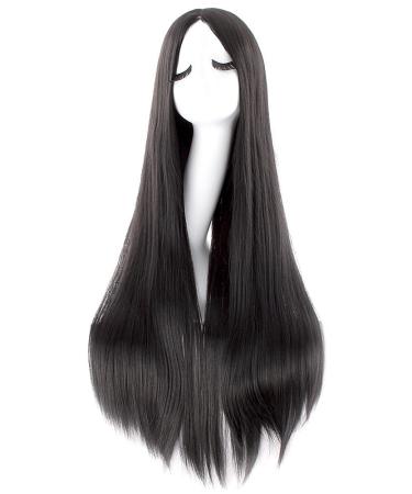 80cm Long Straight Black Wig for Women | Halloween Costume & Cosplay Hair - Perfect for Parties & Carnivals - Buy Online on GoSupps.com