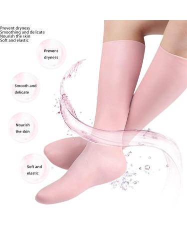 1 Pair Long Moisturizing Socks Silicone Overnight Spa Socks for Hard Skin Dry Feet Cracked Heel Care - Buy Online on GoSupps.com