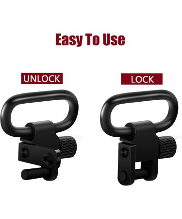 Braudel 1.25 Tri-Lock Sling Swivels - Heavy Duty Sling Attachment Mounts for Rifle/Shotgun - Quick Detachable - 2 PCS 1 Inch - Buy Online on GoSupps.com