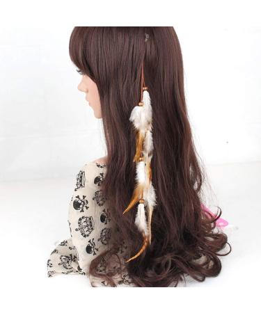 Fodattm Handmade Boho Hippie Feather Hair Extensions - DIY Indian Headdress for Women - Buy Online on GoSupps.com