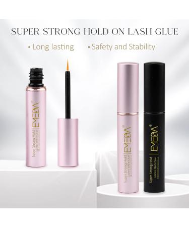 Emeda Superstark Hold Clear Black Eyelash Glue - Professional Waterproof Latex-Free Adhesive for False Eyelashes - Best Black & White Stripes - Buy Online on GoSupps.com