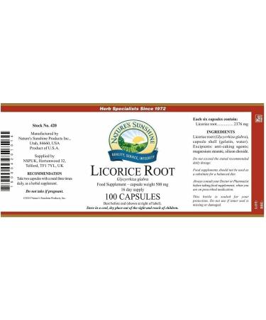 Organic Licorice Root Capsules - 100 Count | Pure Herbal Supplement - Buy Online on GoSupps.com