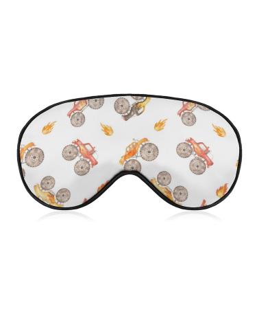 Sleeping Mask Cute Monster Trucks Soft Eye Mask with Adjustable Strap Watercolor Comfortable Blindfold Eyeshade for Night Sleep