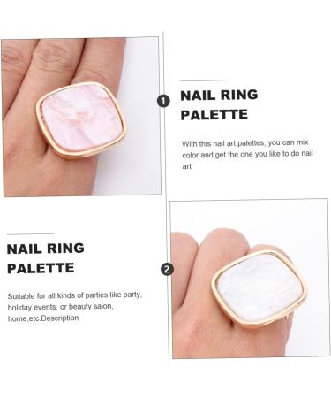 2 Pi ces Palette de M lange pour Vernis Ongles Anneaux R sine Marbre Blanc et Bague Nail Art Portable et pour Cr ation Manucure DIY Professionnelle et Maison - Buy Online on GoSupps.com