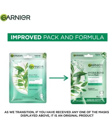 Garnier Skin Naturals Green Tea Serum Mask 32 g - Buy Online on GoSupps.com