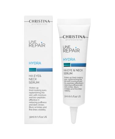 Christina Line Repair Hydra HA Eye & Neck Peptide Serum for Face with Hyaluronic Acid | Dark Circles Elimination | Anti-Aging Defense | Moisture Retention | Face Serum For Dry Normal Skin