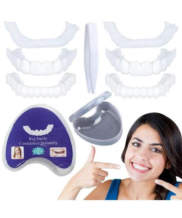 Fluktrix 2 pair of instant veneer sponsors unit size brightening cosmetic cover of artificial teeth temporary smile snap-on-veners for upper and lower artificial teeth