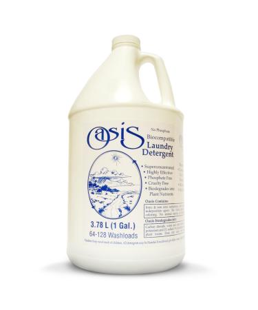 Oasis Biocompatible Laundry Detergent Liquid - Reuse Greywater for Plants - Clean Safe Concentrated & Effective Grey Water Friendly Sodium-Free Biodegrades Into Plant Nutrients - HE 128 Loads