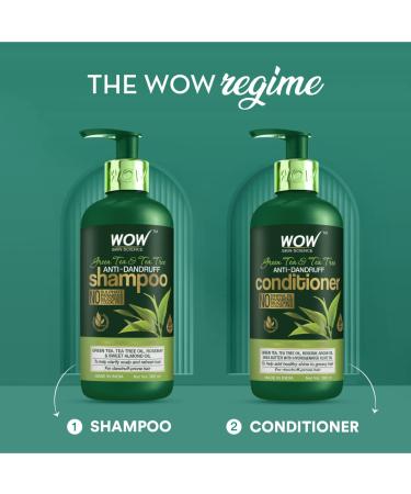 WOW Skin Science Green Tea & Tea Tree Anti-Dandruff Shampoo - Sulfate-Free Paraben-Free 300 ml - Shop Now for Healthy Scalp - Buy Online on GoSupps.com