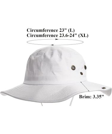 Men's UV Protection Wide Brim Sun Hat XL - White Bucket Fishing Safari Boonie - Buy Online on GoSupps.com