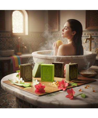  Green Fadel (Luxury) Original Aleppo Soap with Oudh & Amber 3 pieces Aleppo soap with olive oil & bay oil olive oil soap natural soap Luxury Aleppo Soap - Buy Online on GoSupps.com