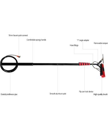 Window Cleaning Brush Window Cleaning Kit with Extension Pole Water Fed Pole Brush System Teleswindow Cleaning Tools/5.4 M/17.7 Ft 55cm Brush Head 7M/24FT - Buy Online on GoSupps.com