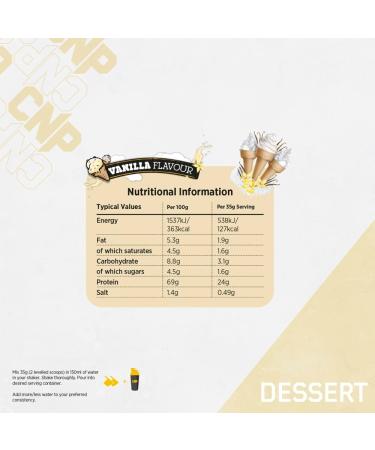 CNP Professional High Protein Dessert Mix 25g of Dual Release Protein with Micellar Casein 350g and 10 Servings 4 Great Flavours (Vanilla) - Buy Online on GoSupps.com