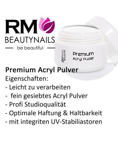 RM Beautynails 35g Acrylic Powder - Studio Quality French White for Nail Design | 1 Pack - Perfect for Professional Nail Art - Buy Online on GoSupps.com